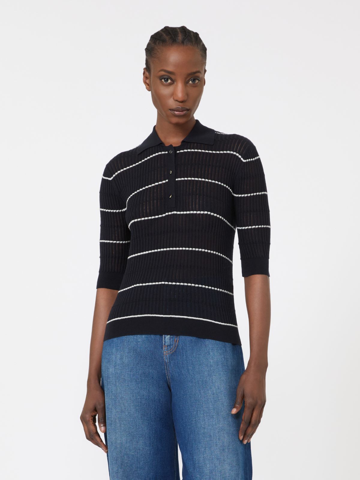 Pullover aus Seiden-Woll-Gemisch - BLAU - Max Mara - 9