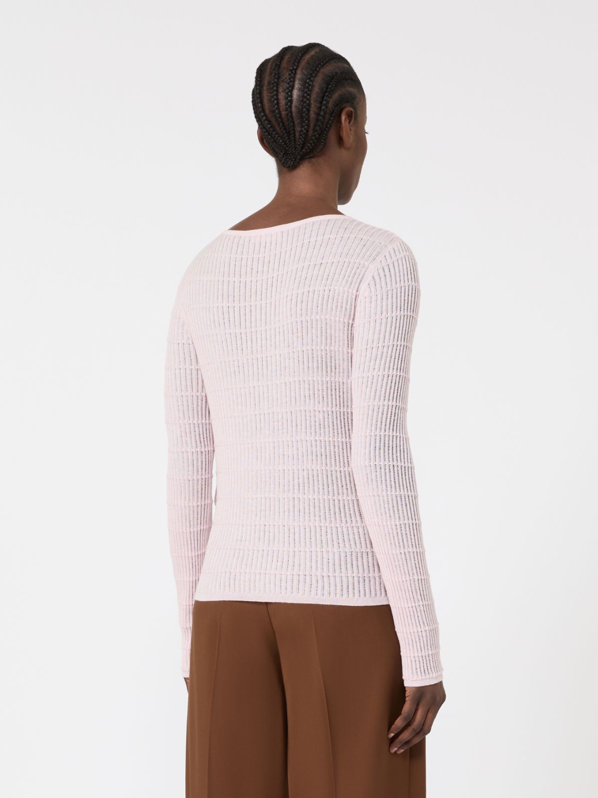 Slim-fit wool and silk sweater - PINK - Max Mara - 5