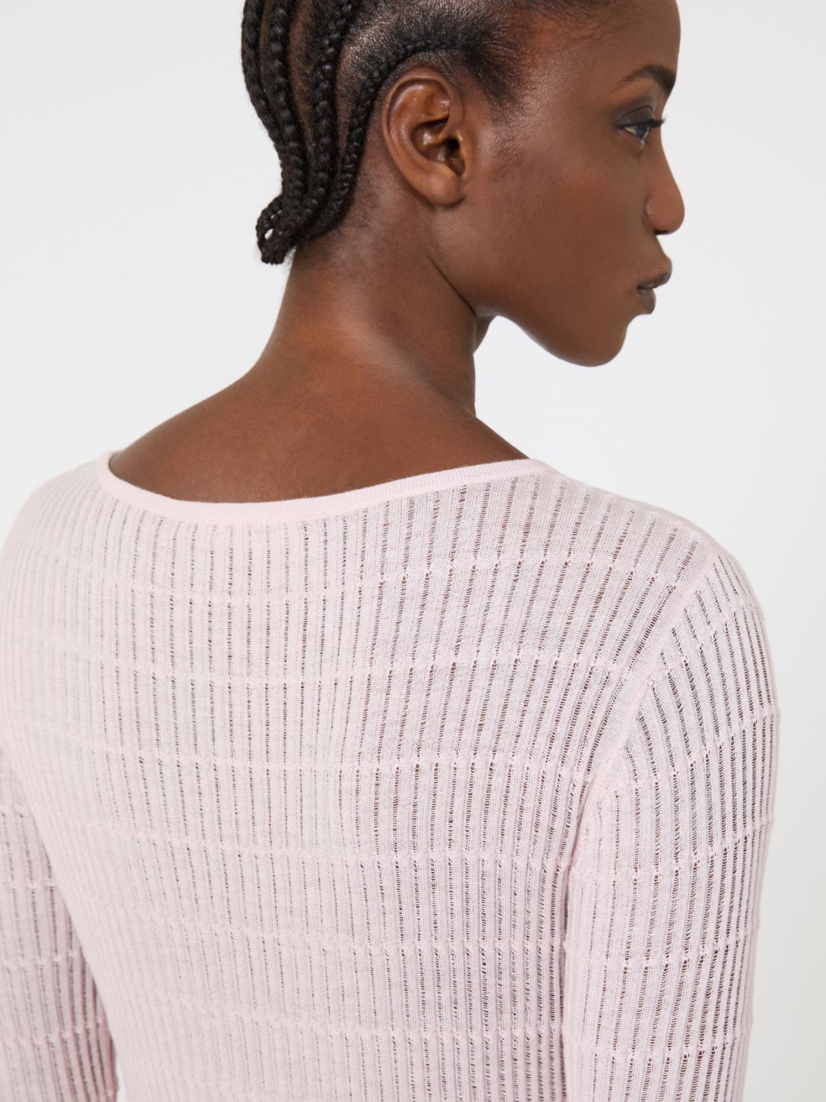 Slim-fit wool and silk sweater - PINK - Max Mara - 5
