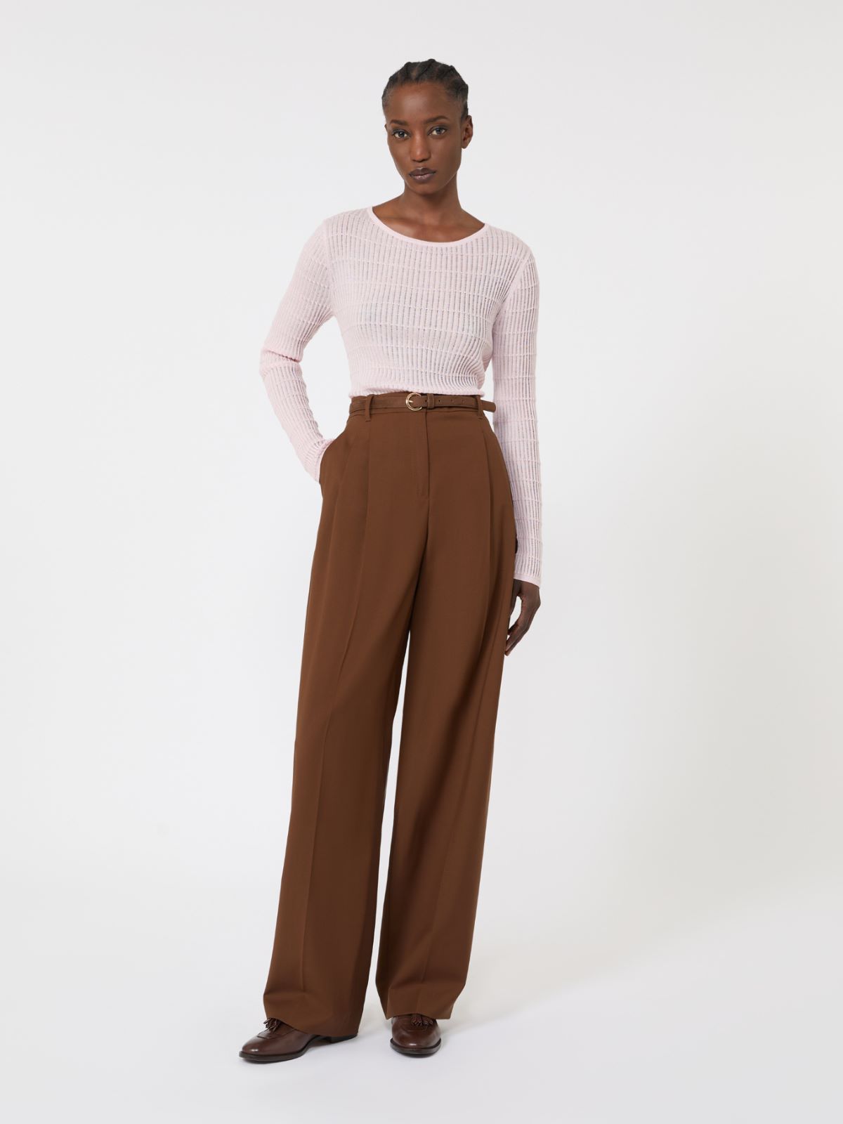 Slim-fit wool and silk sweater - PINK - Max Mara - 5