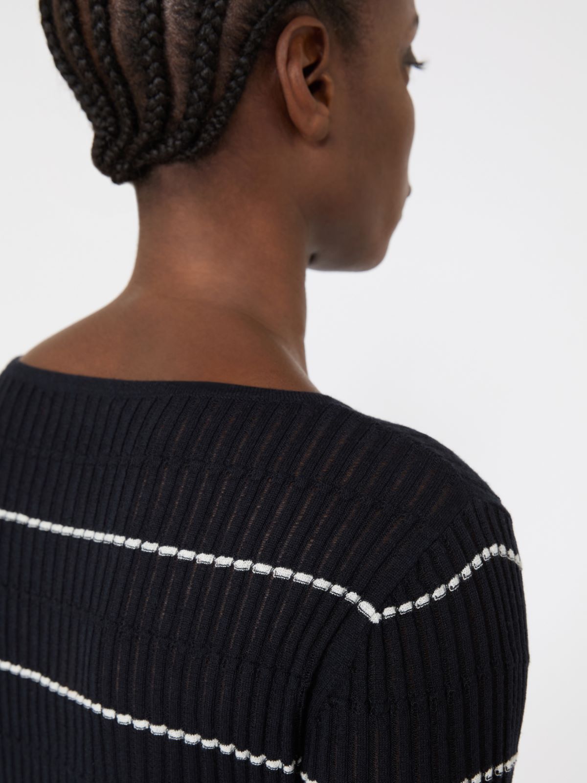 Slim-fit wool and silk sweater - NAVY - Max Mara - 10