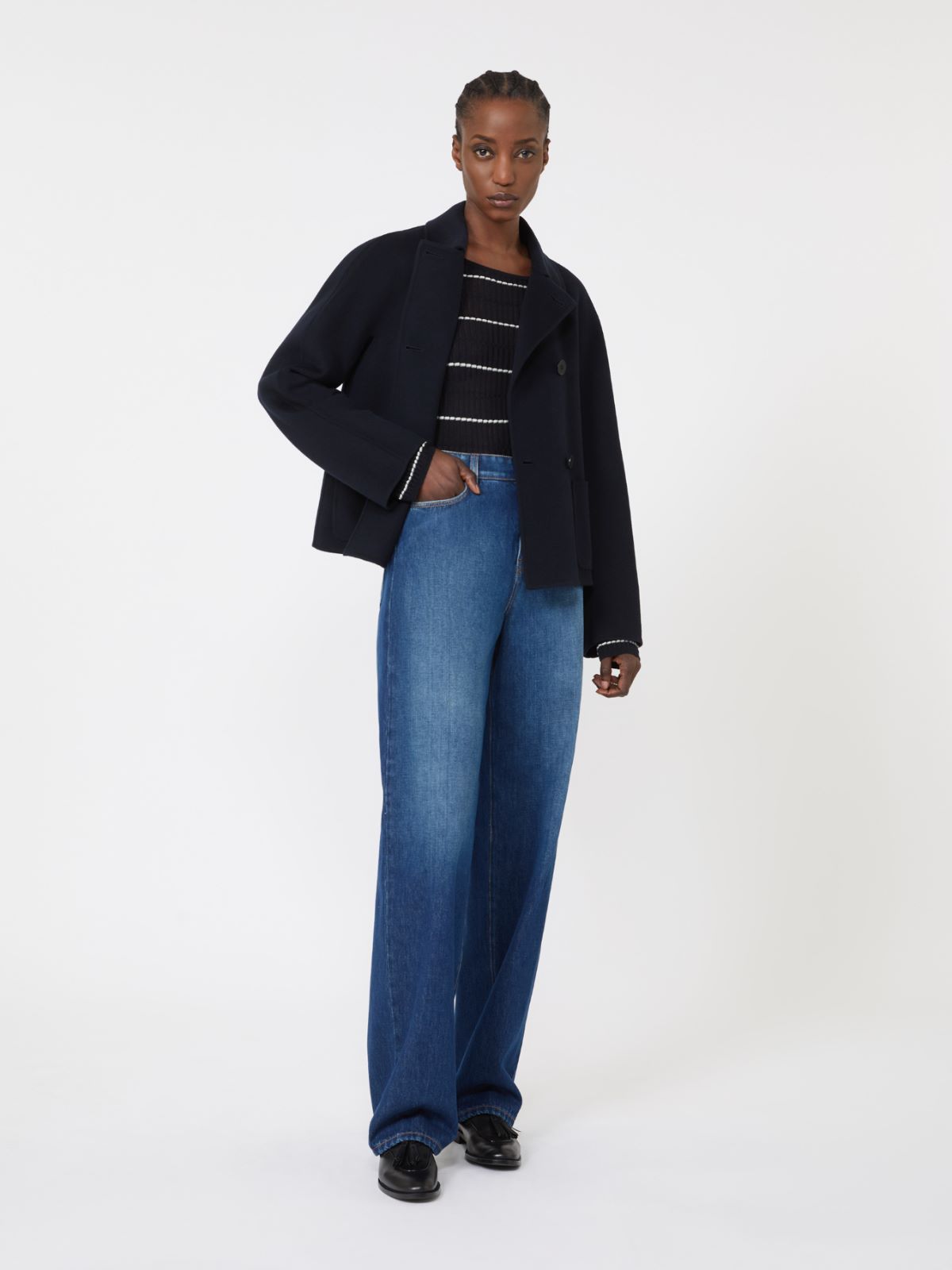 Slim-fit wool and silk sweater - NAVY - Max Mara - 10