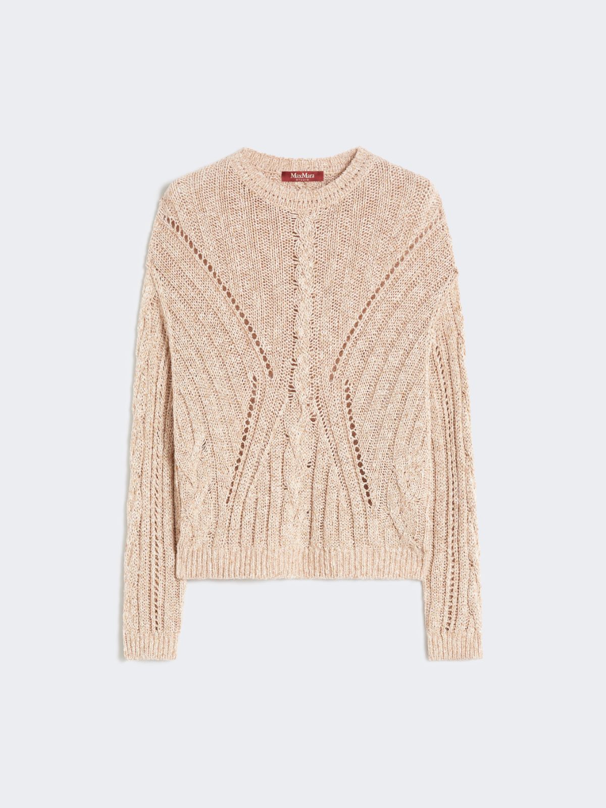 Boxy-Pullover aus Baumwolle und Lurex - NATURAL - Max Mara - 5