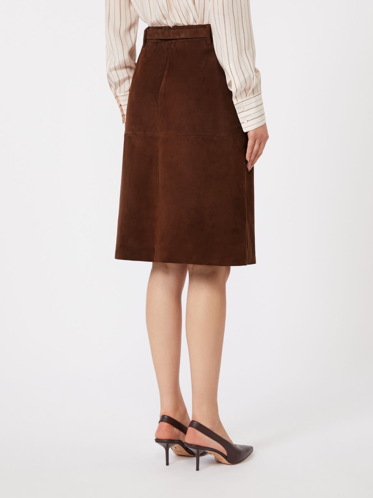 Suede midi skirt - CHOCOLATE - Max Mara - 5