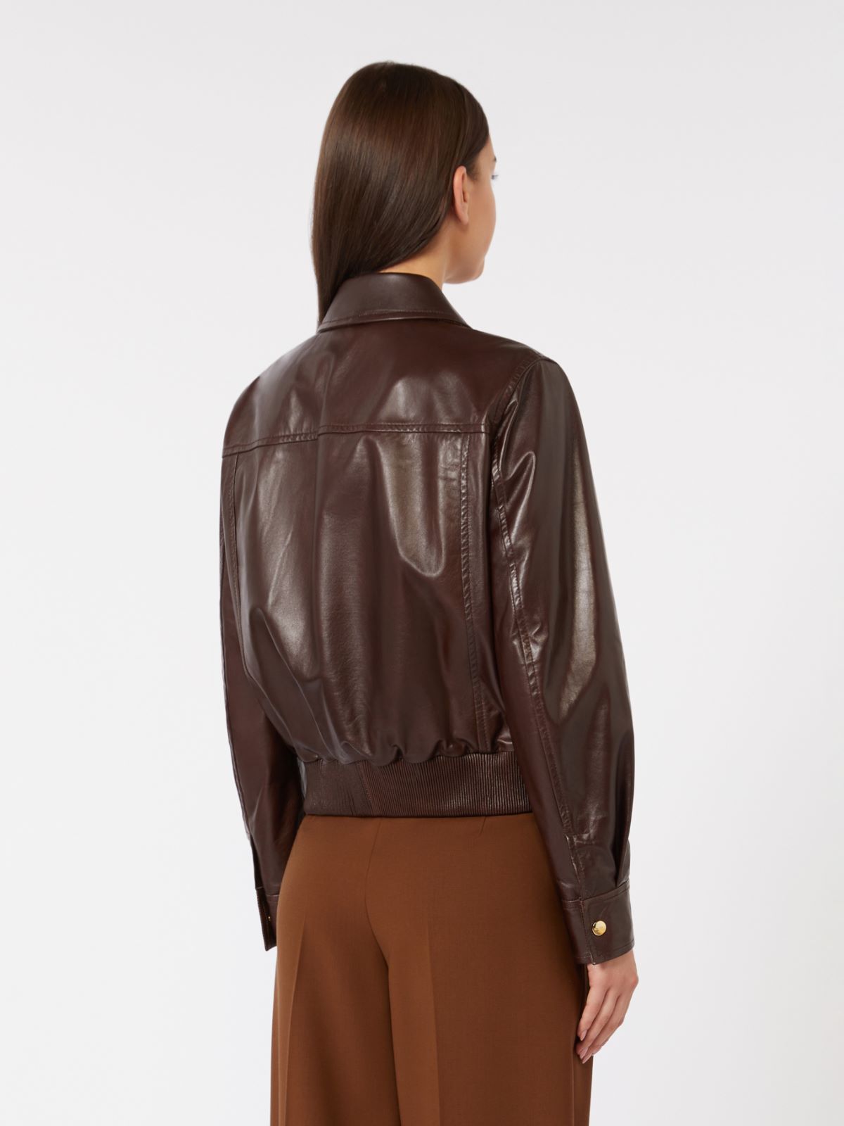 Leather jacket - BROWN - Max Mara - 5