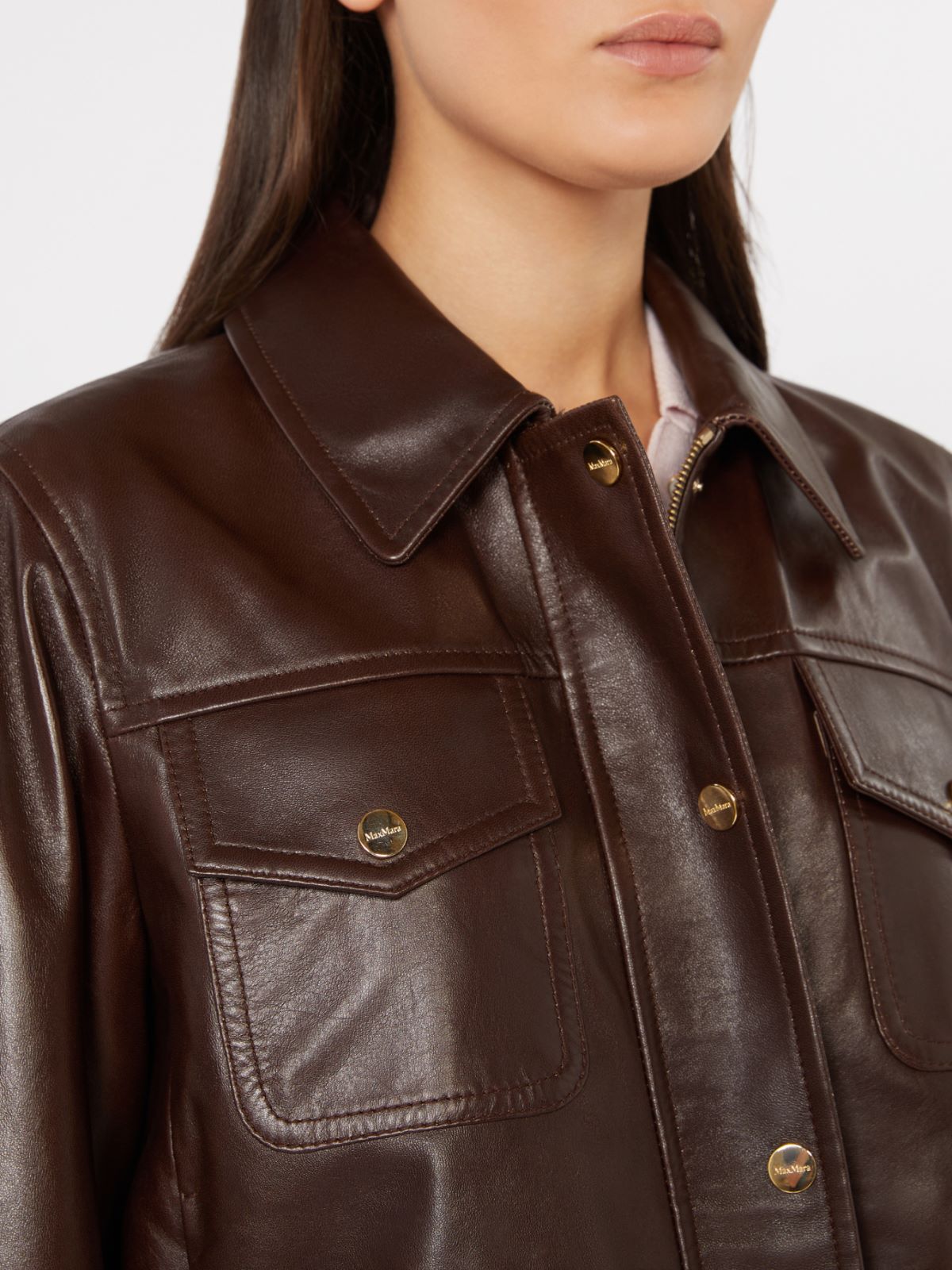 Leather jacket - BROWN - Max Mara - 5