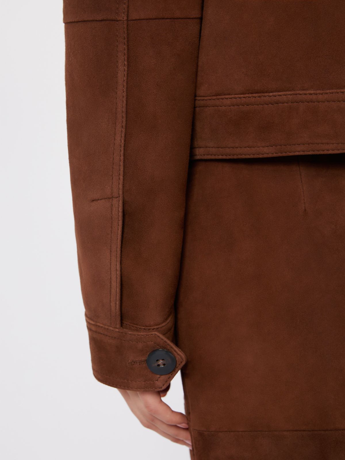 Suede boxy jacket - CHOCOLATE - Max Mara - 6