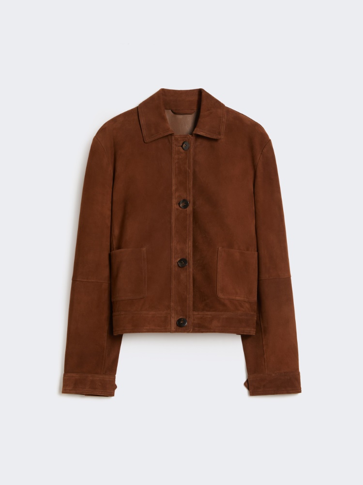 Suede boxy jacket - CHOCOLATE - Max Mara
