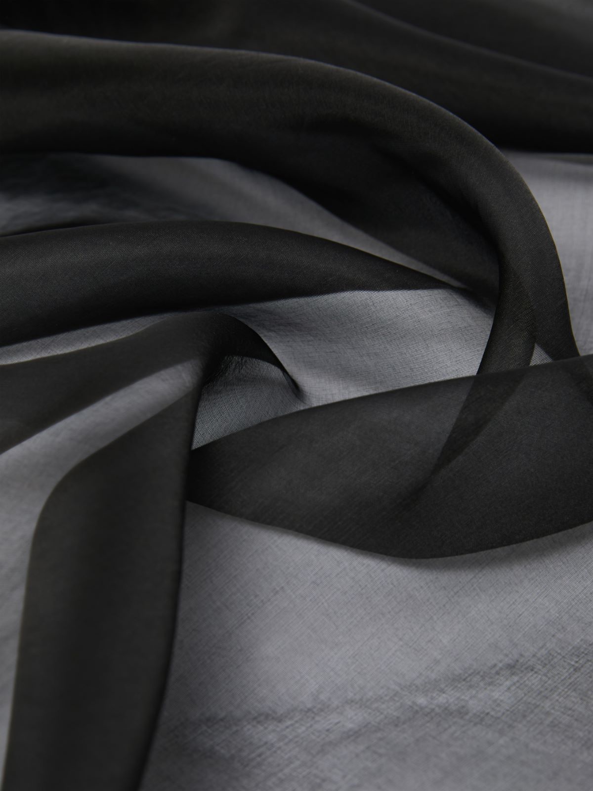 Silk organza stole - BLACK - Max Mara - 3
