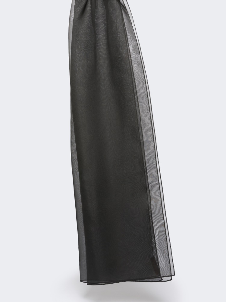 Silk organza stole - BLACK - Max Mara
