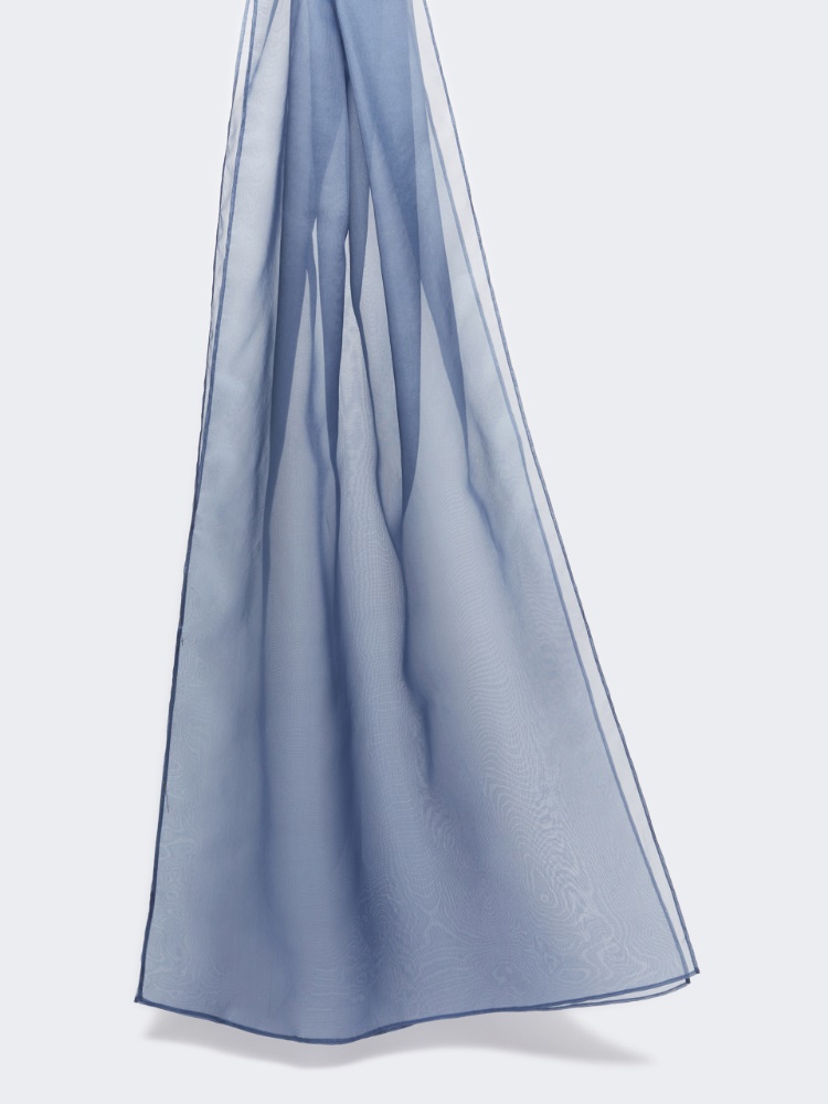 Étole en organza de soie - GRIS BLEU - Max Mara