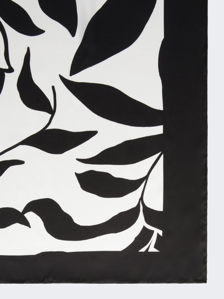 Printed silk foulard - BLACK - 2