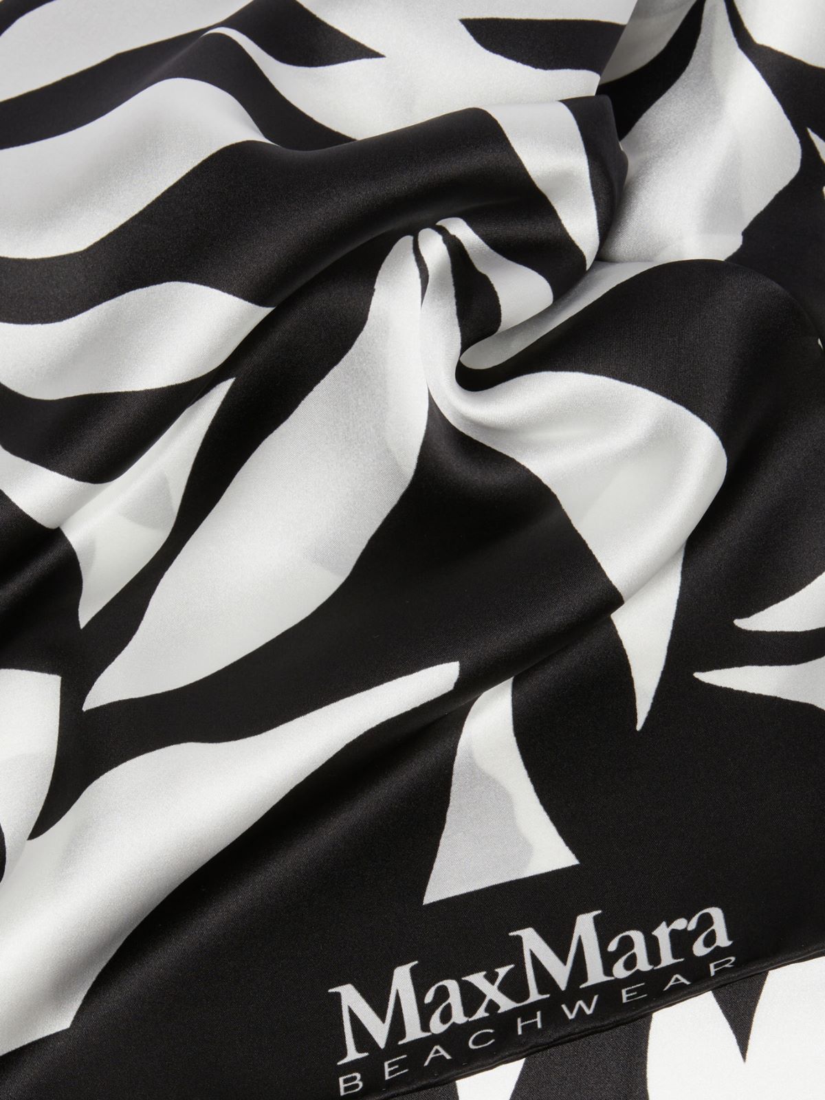 Printed silk foulard - BLACK - 3