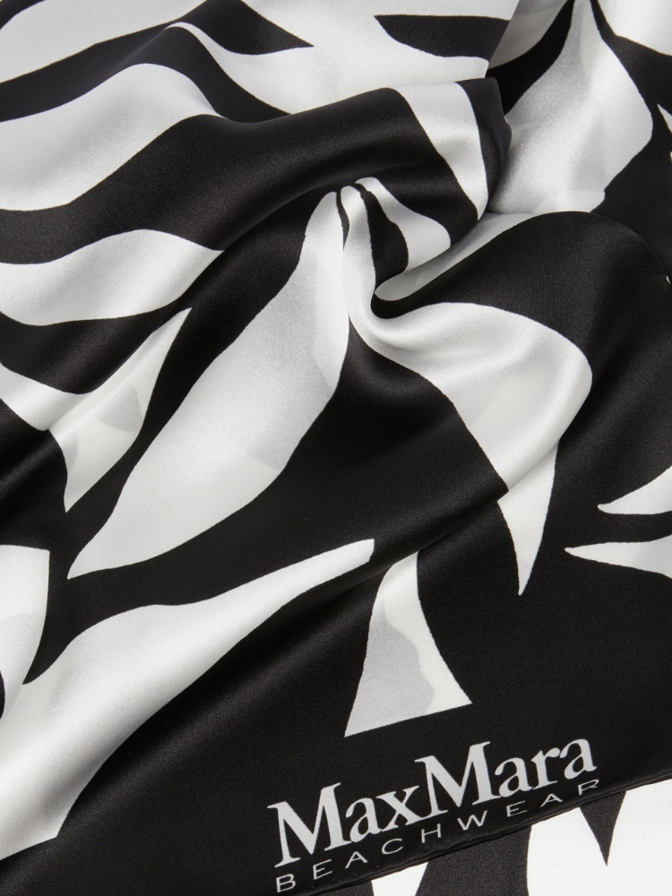 Printed silk foulard - BLACK - 3