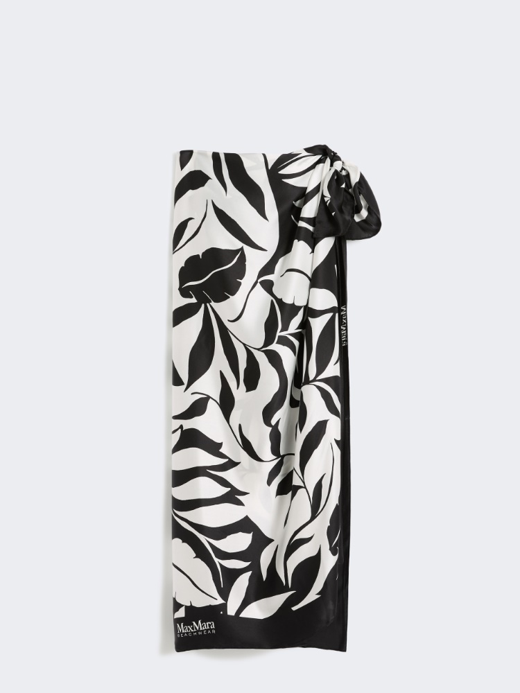 Printed silk foulard - BLACK