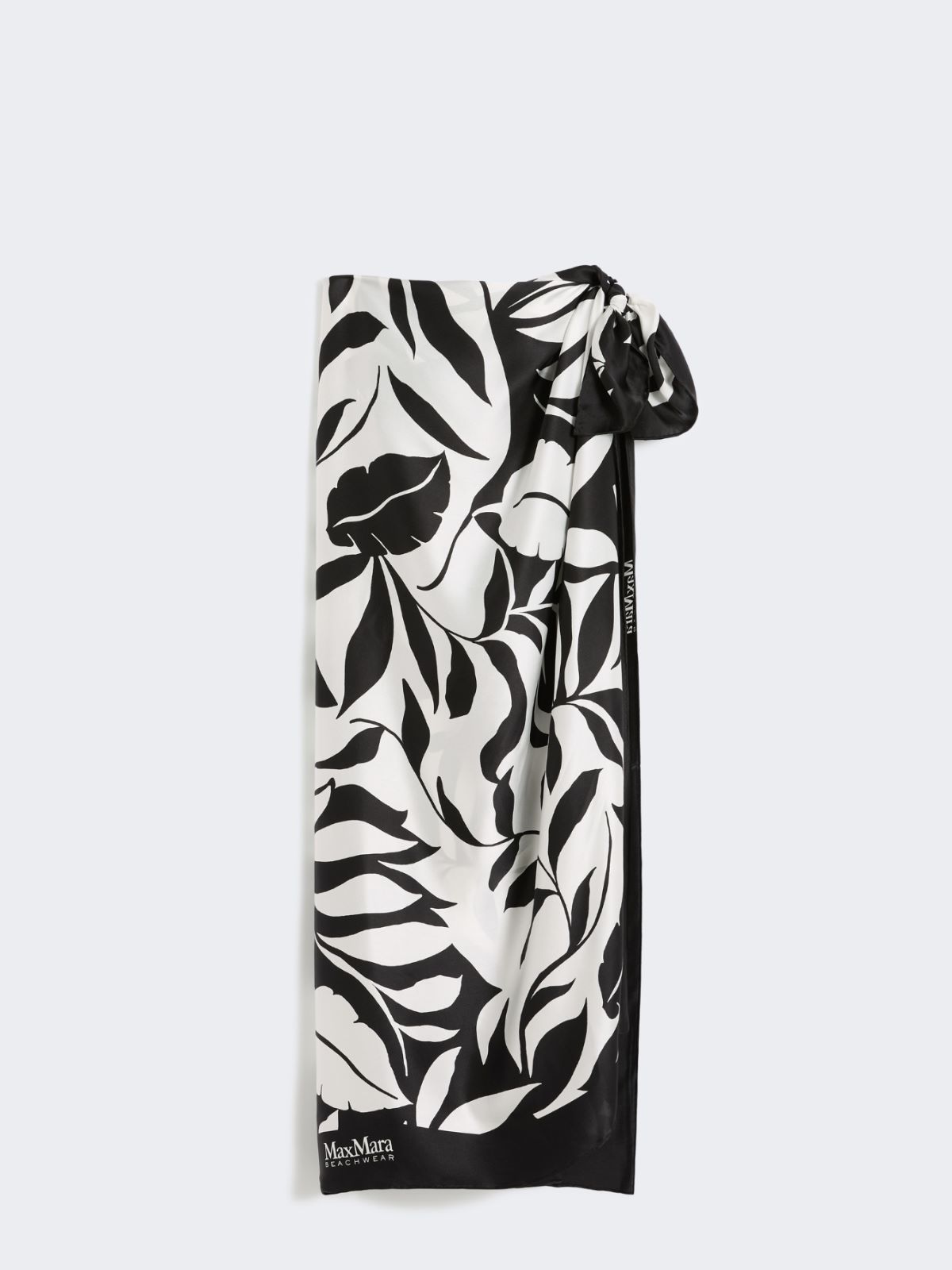 Printed silk foulard - BLACK