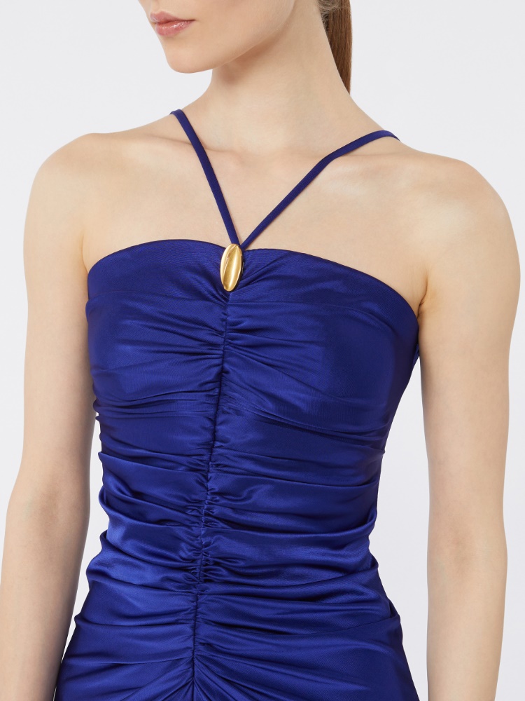 Viscose jersey dress - CORNFLOWER BLUE - 4