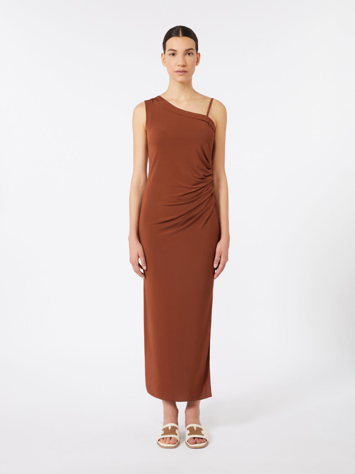 Jersey one-shoulder dress - CHOCOLATE - Max Mara - 2