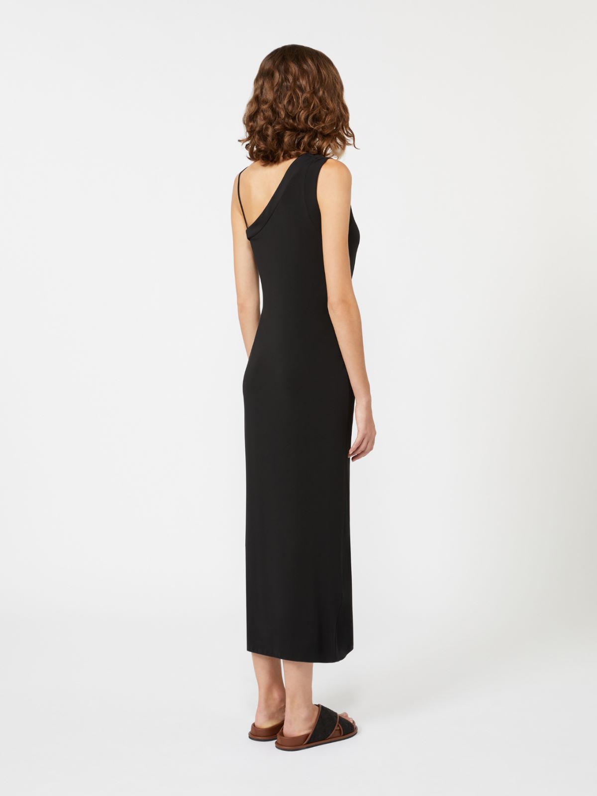 Jersey one-shoulder dress - BLACK - Max Mara - 3