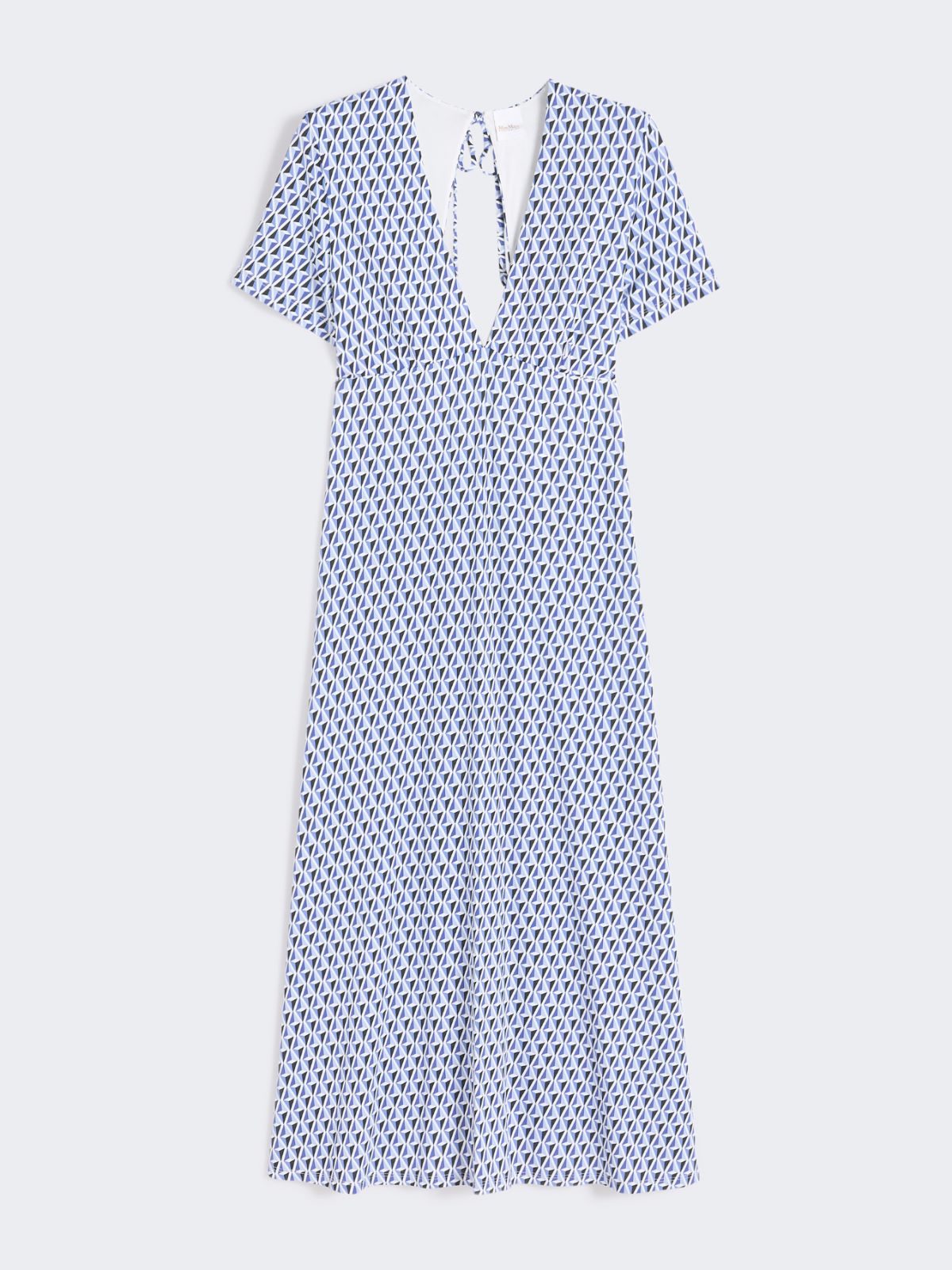 Flowing printed jersey dress - CORNFLOWER BLUE - Max Mara - 5