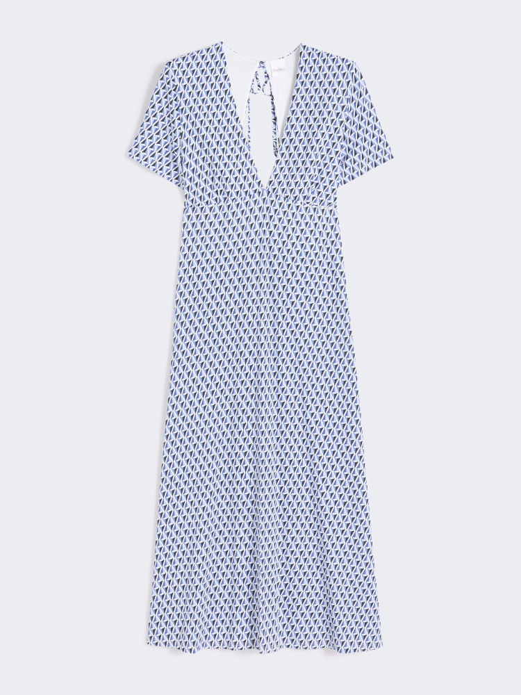 Flowing printed jersey dress - CORNFLOWER BLUE - Max Mara - 5