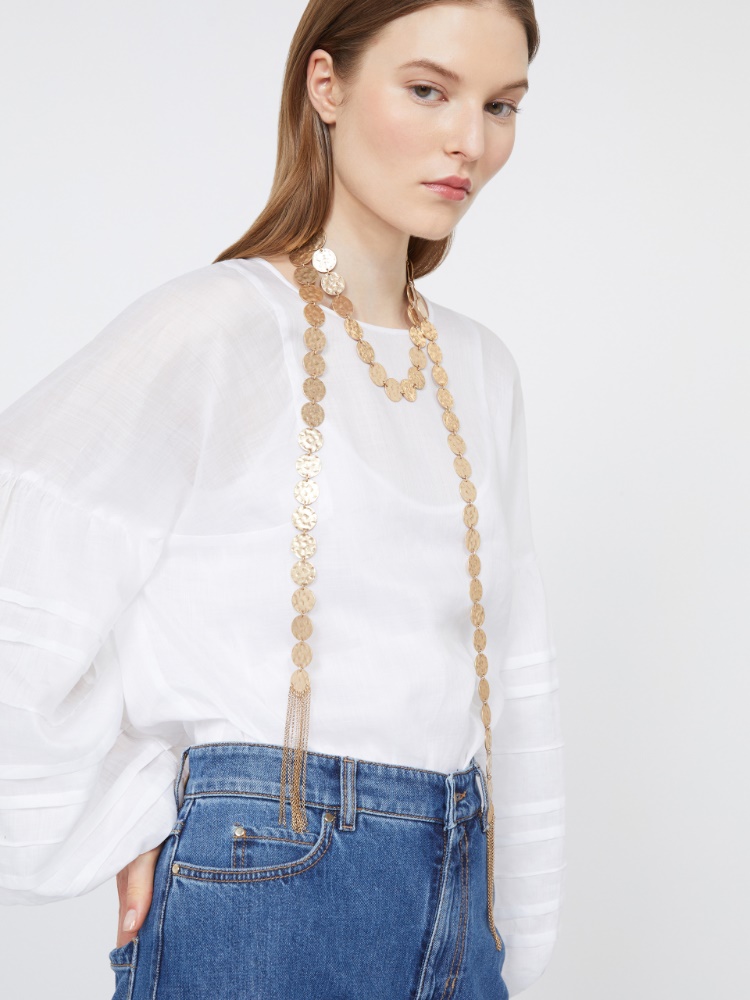 Scarf necklace with coin detail - GOLD