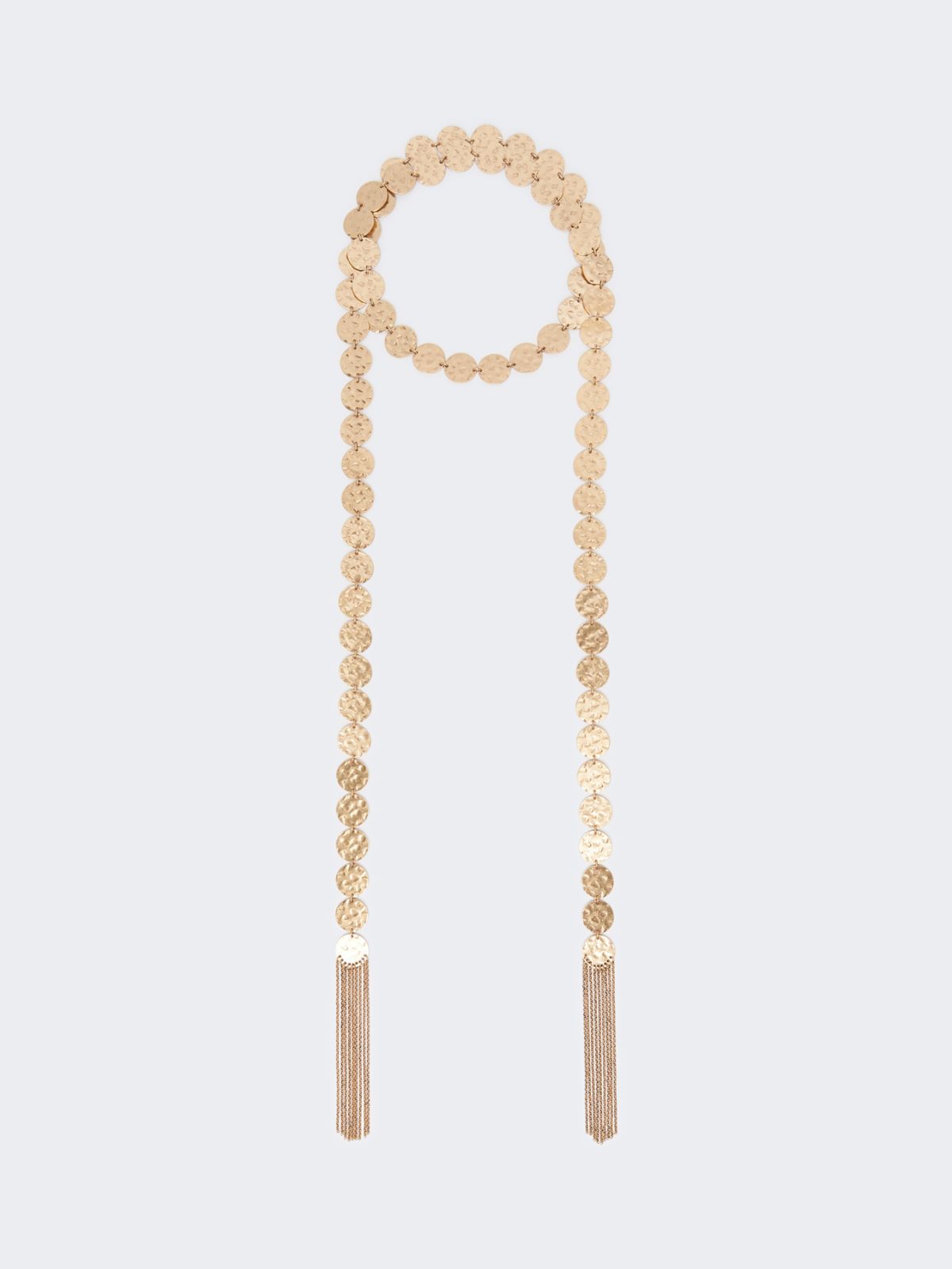 Scarf necklace with coin detail - GOLD