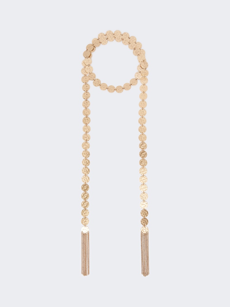 Scarf necklace with coin detail - GOLD - 1