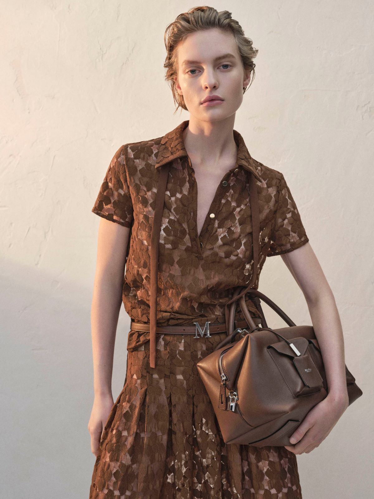 Lace midi skirt - CHOCOLATE - Max Mara