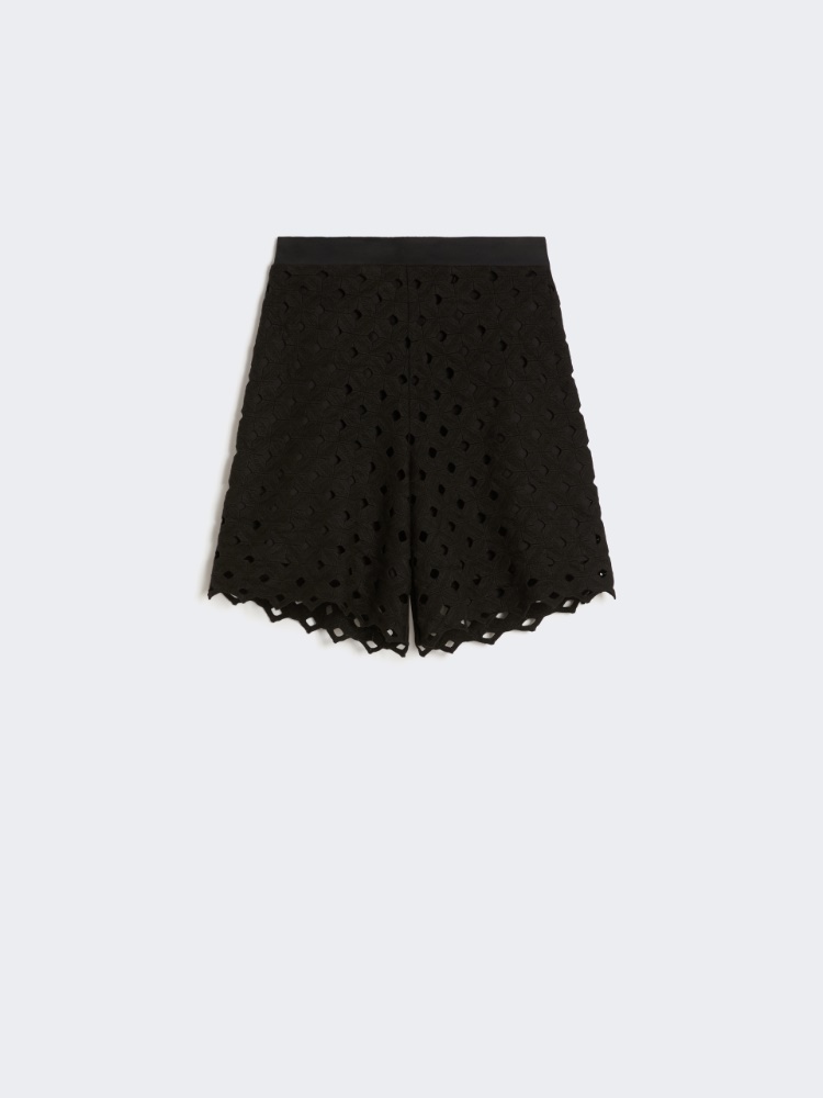 Macramé jersey Bermuda shorts - BLACK - Max Mara - 5