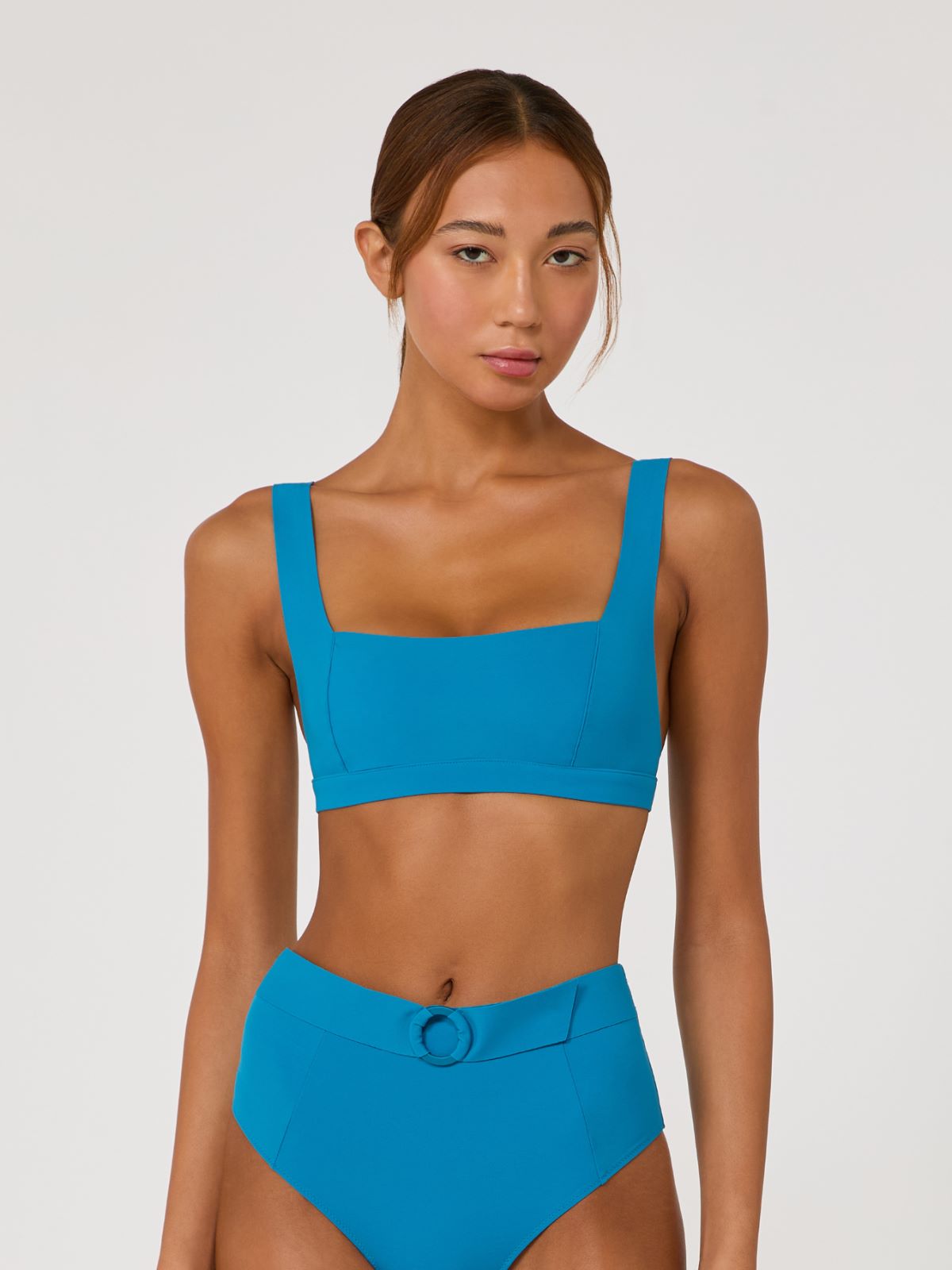 Matte technical fabric bikini top - TURQUOISE - Max Mara - 2