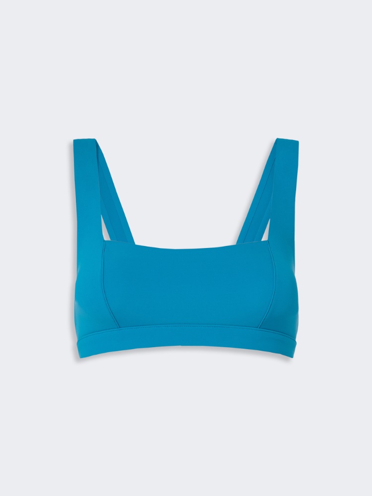 Matte technical fabric bikini top - TURQUOISE
