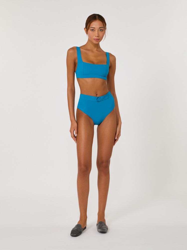 Matte technical fabric bikini top - TURQUOISE - Max Mara