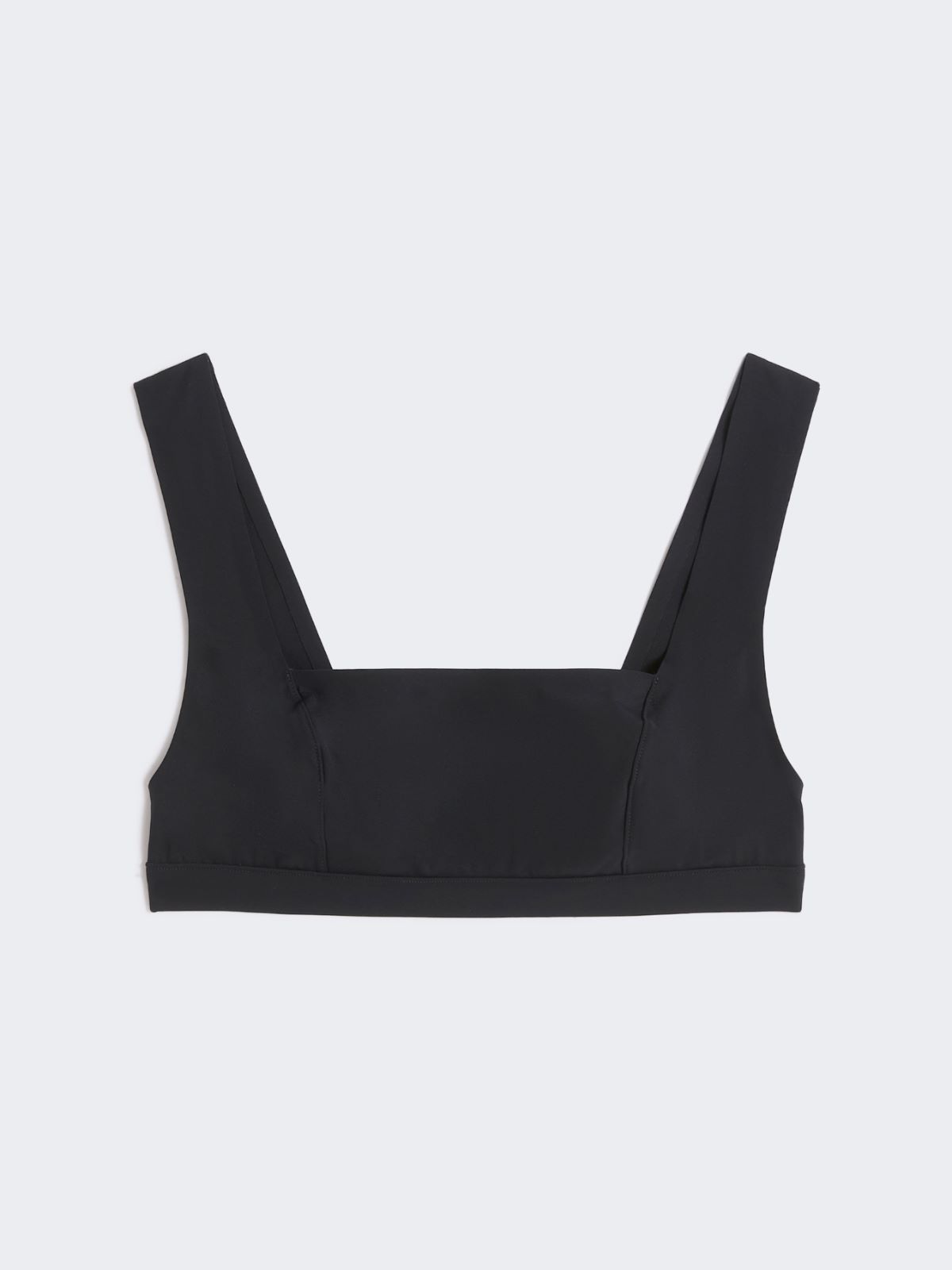 Matte technical fabric bikini top - BLACK - 5