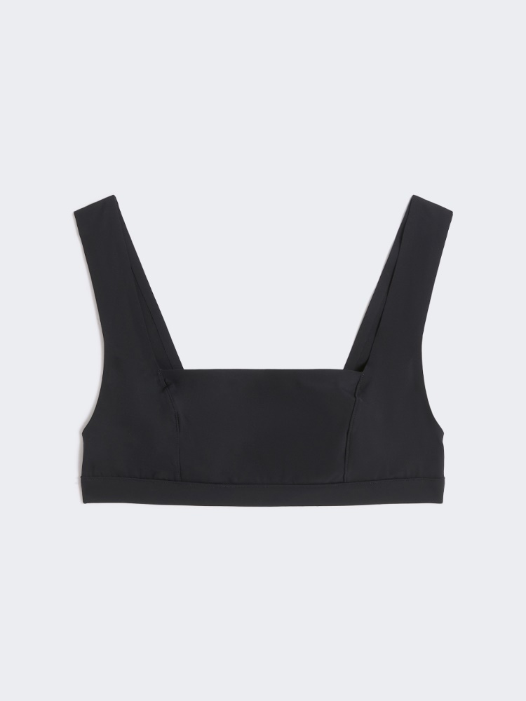 Matte technical fabric bikini top - BLACK