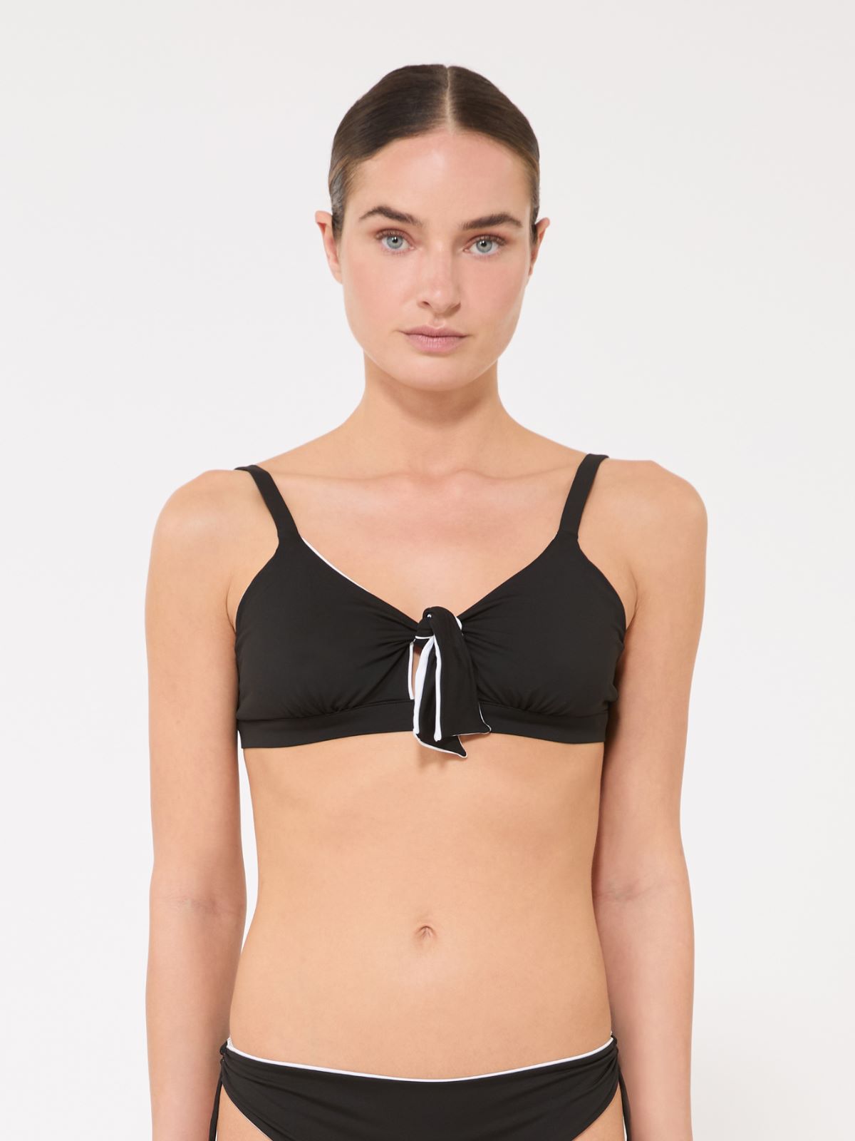 Soutien-gorge de maillot réversible en jersey double - NOIR - 2