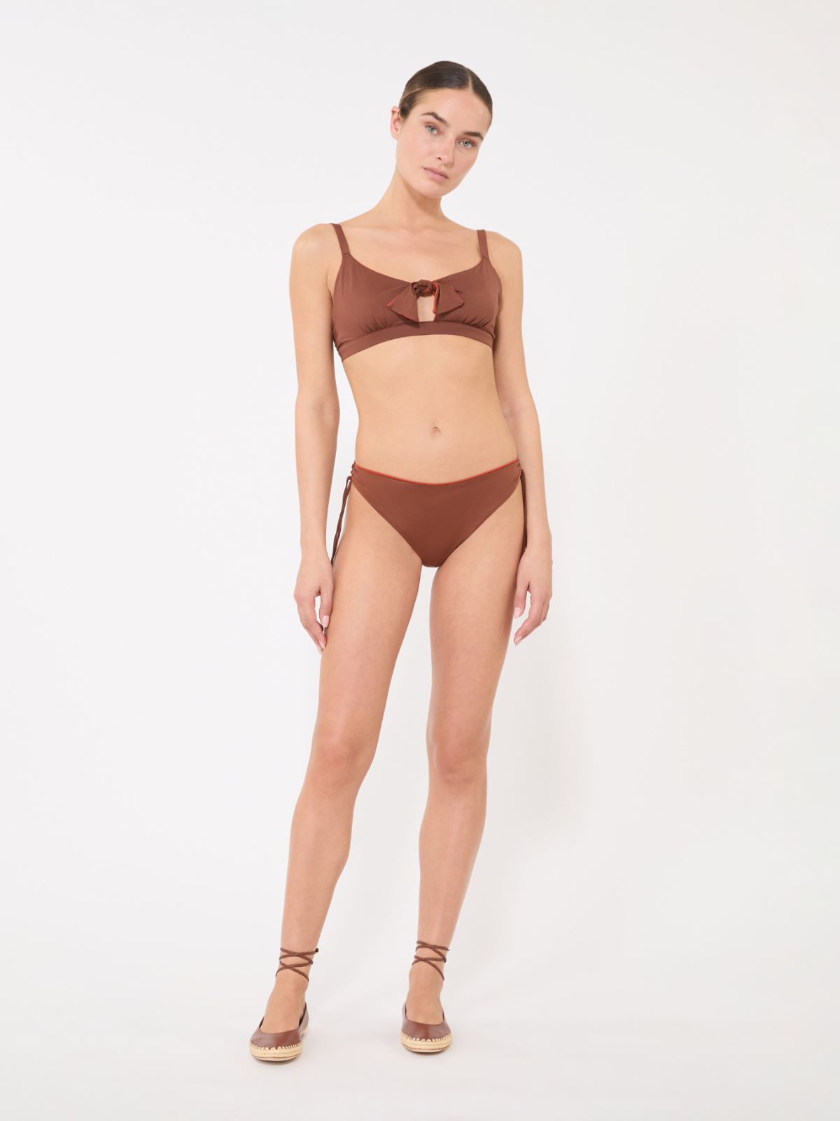 Slip de maillot de bain réversible en jersey double + CHOCOLAT - Max Mara