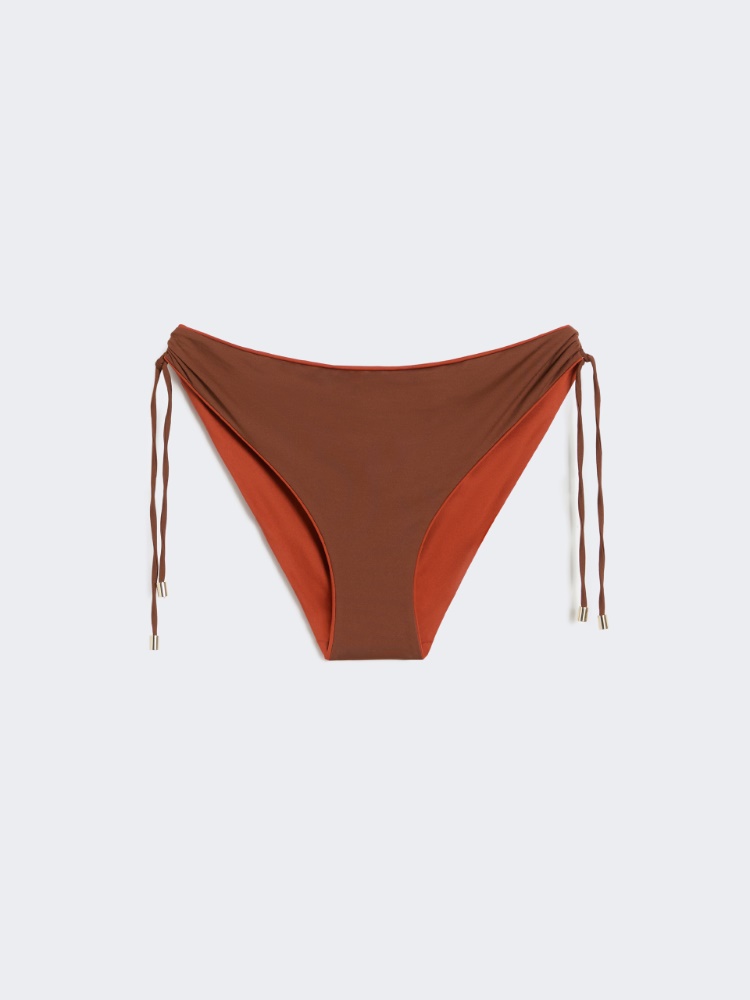 Slip de maillot de bain réversible en jersey double - CHOCOLAT
