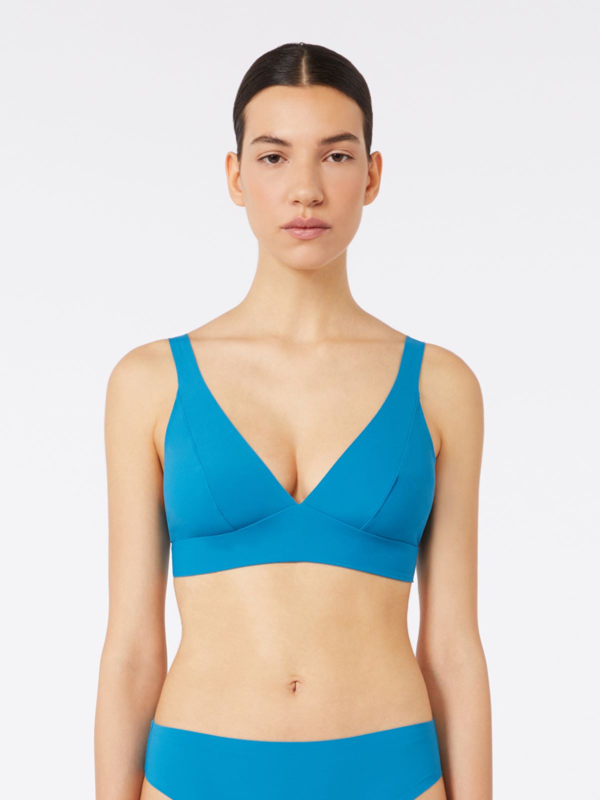 Matte technical fabric halter bikini top - TURQUOISE - Max Mara - 2
