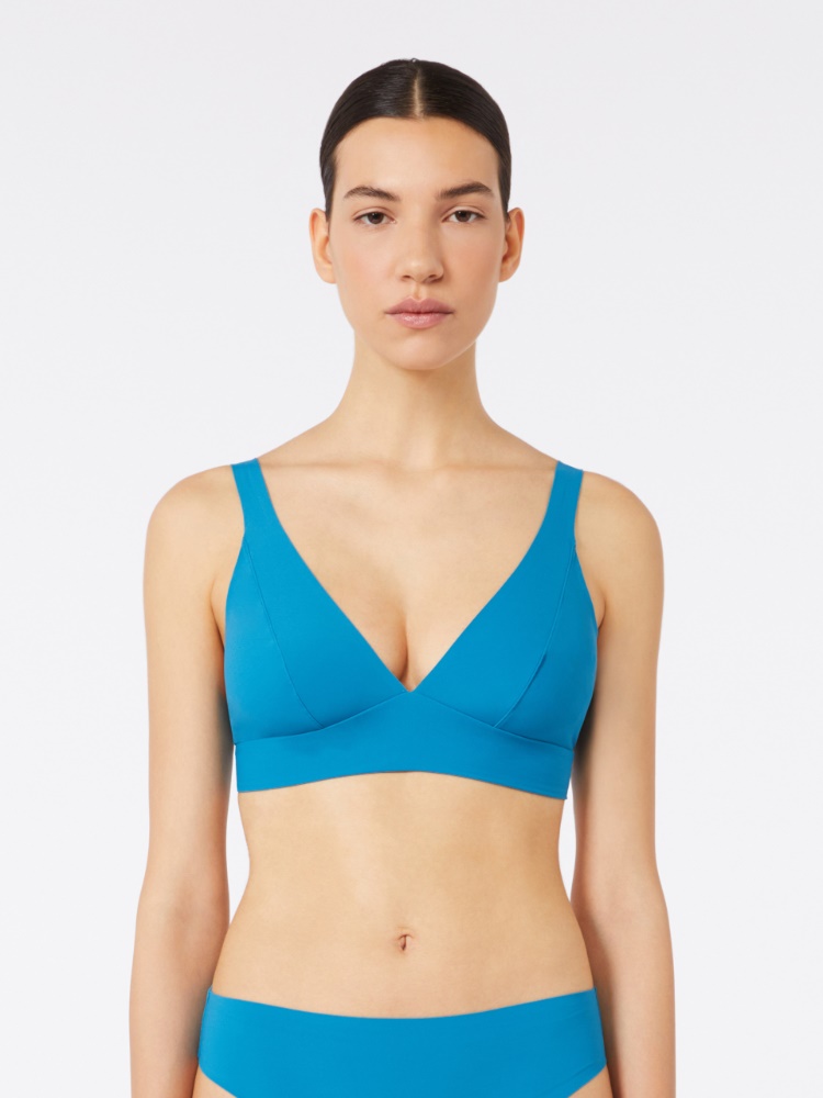 Matte technical fabric halter bikini top - TURQUOISE - Max Mara - 2