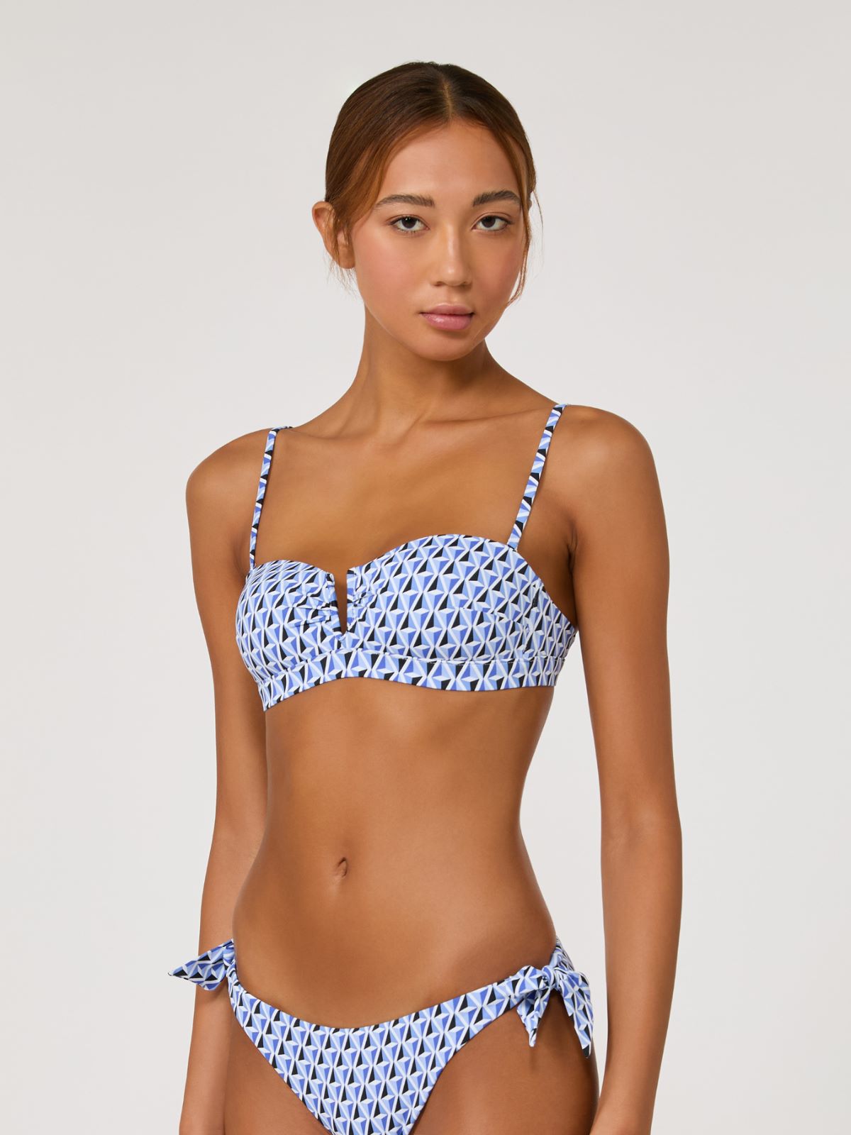 Jersey bandeau bikini top - CORNFLOWER BLUE - Max Mara - 2