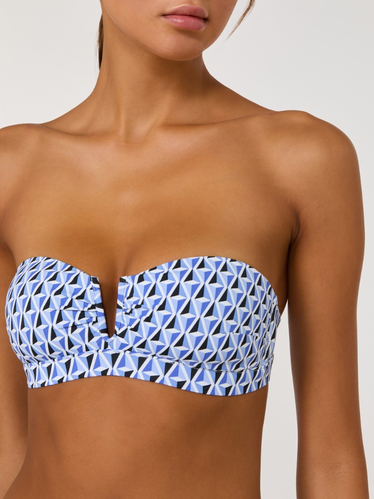 Jersey bandeau bikini top - CORNFLOWER BLUE - Max Mara - 4