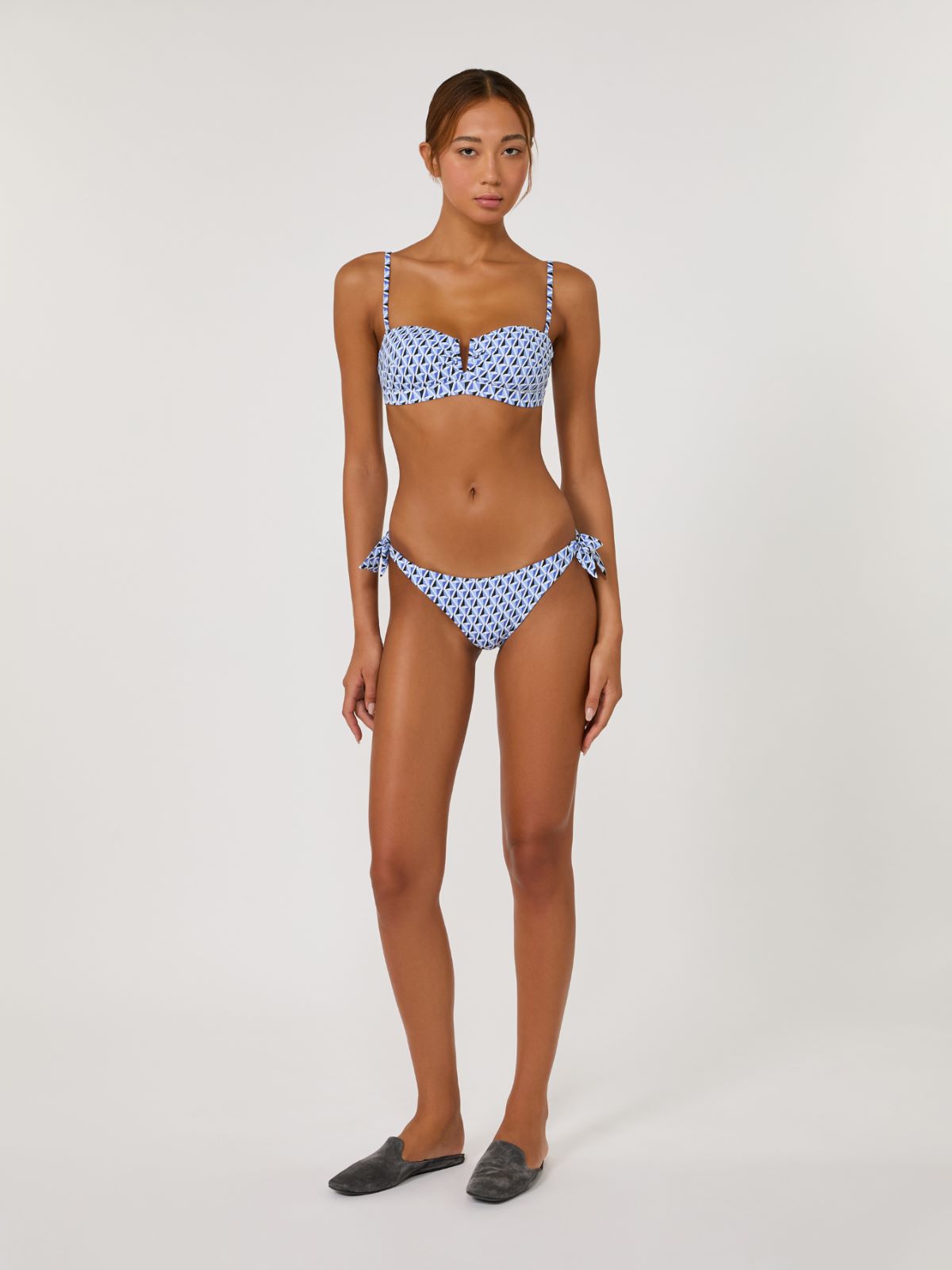 Bandeau-Bikinioberteil aus Jersey - LICHTBLAU
