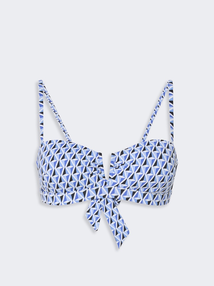 Jersey bandeau bikini top - CORNFLOWER BLUE