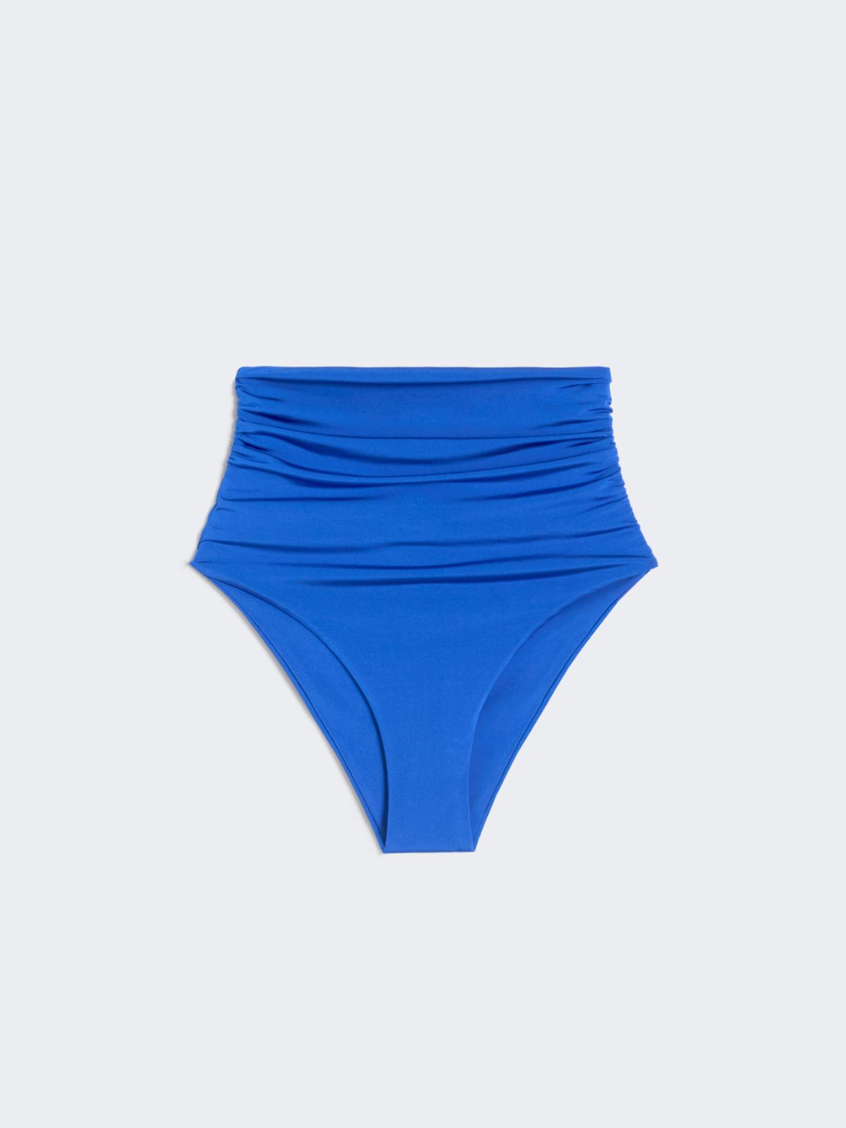 Shiny jersey culotte-style bikini bottoms - CORNFLOWER BLUE - 4
