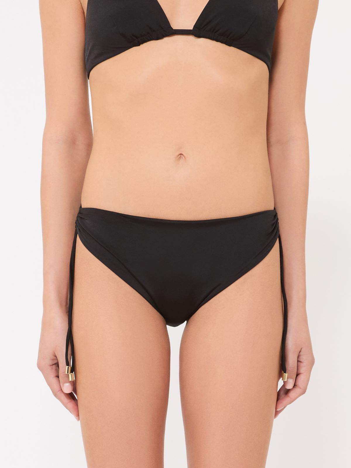Shiny jersey bikini bottoms - BLACK - 2