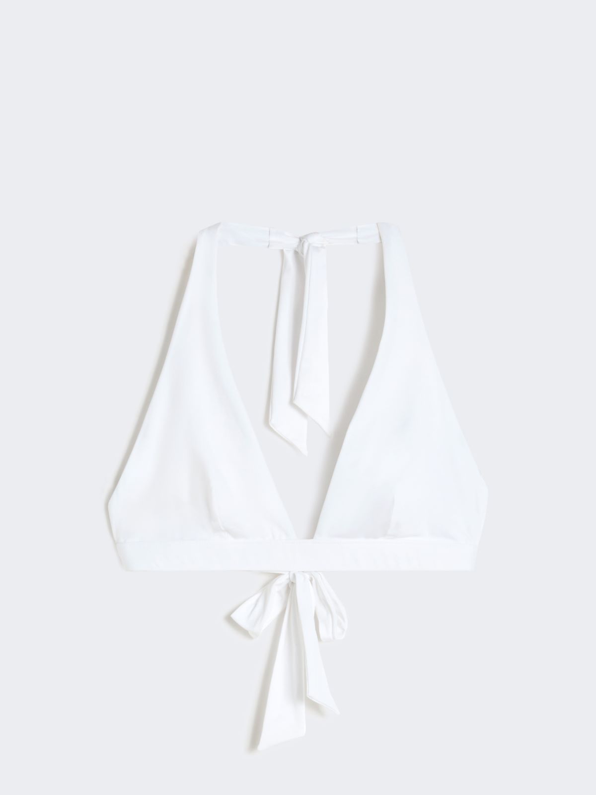 Jersey halter bikini top - WHITE - 5