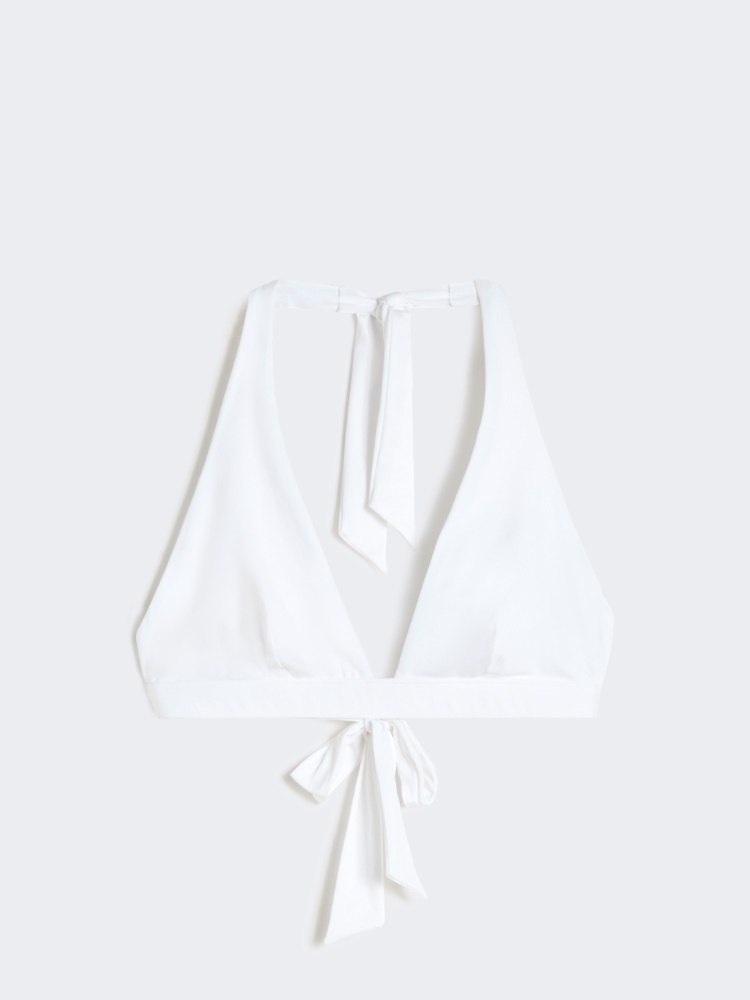 Jersey halter bikini top - WHITE - 5