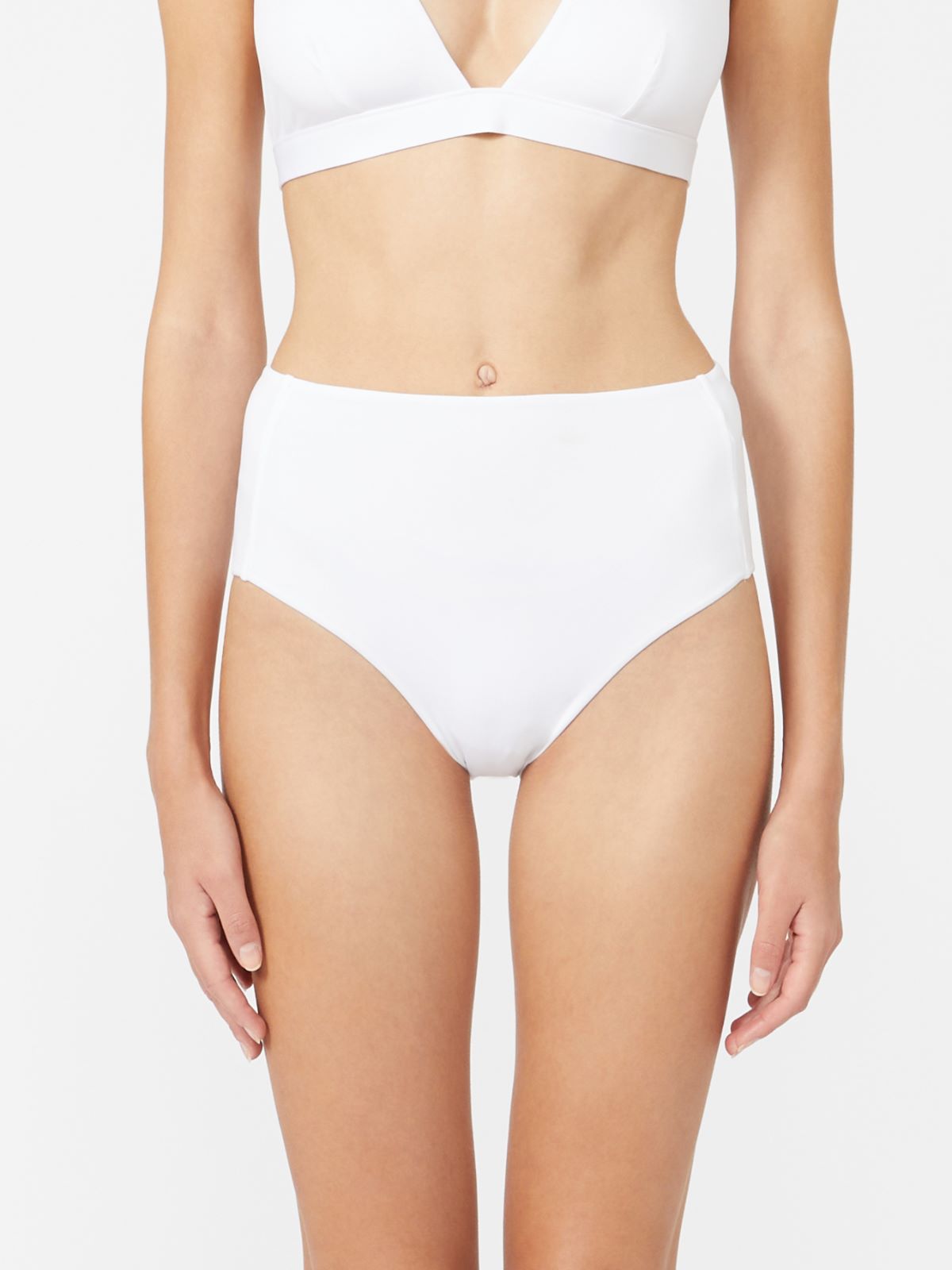 High-waisted jersey bikini bottoms - WHITE - 2