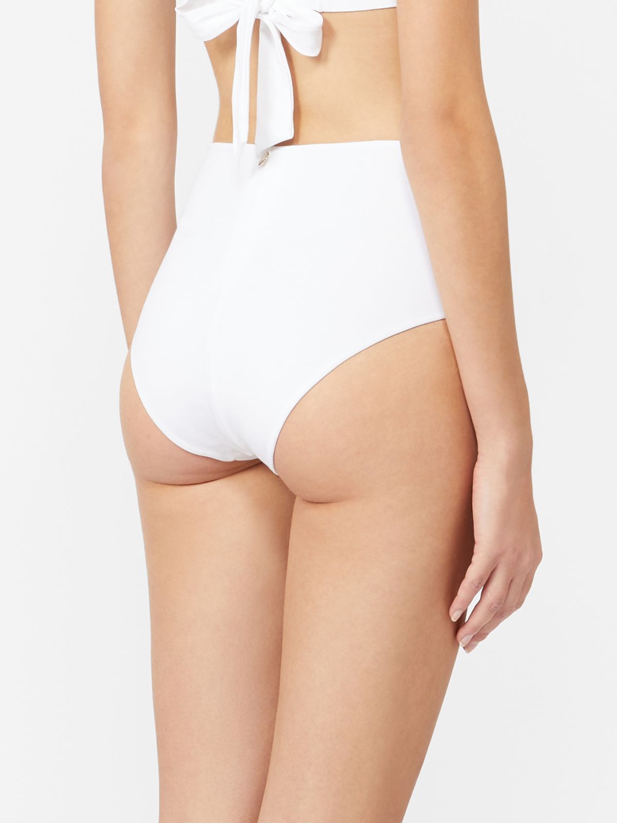 High-waisted jersey bikini bottoms - WHITE - 3